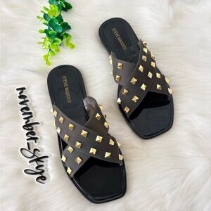 Steve Madden Gold Studded Tace Sandals